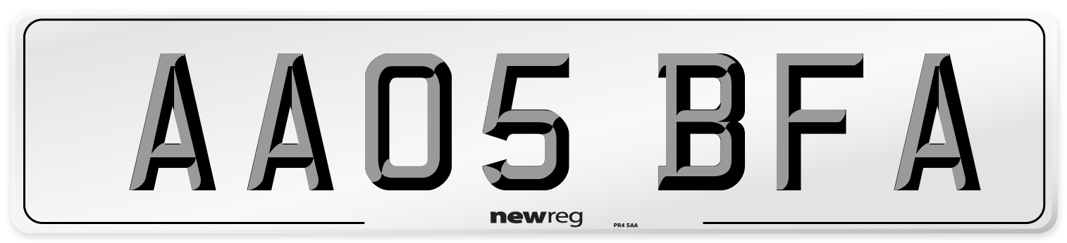 AA05 BFA Number Plate from New Reg